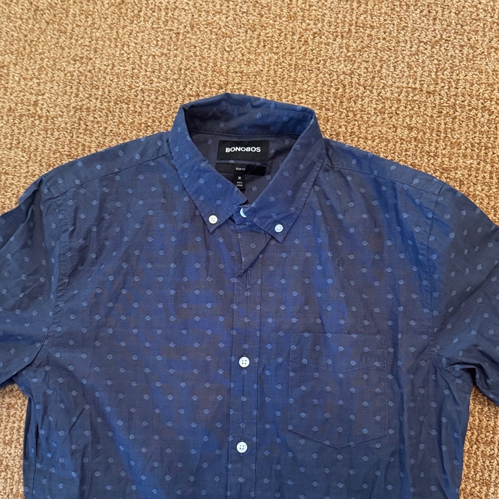 Bonobos Men's Navy Polka Dot Shirt